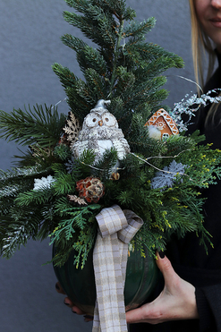 Sowia Gwiazdka, stroik świąteczny LED, wys.60cm