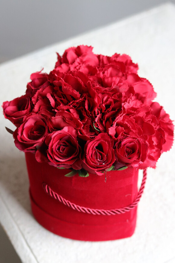 czerwony flowerbox Serce Walenty