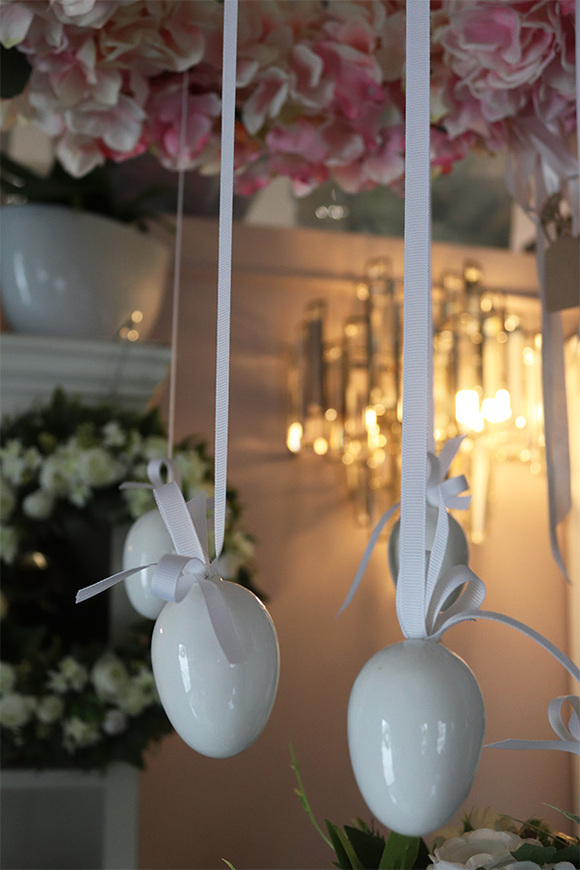 Różowa Hortensja, wianek sufitowy wielkanocny, śr.56cm