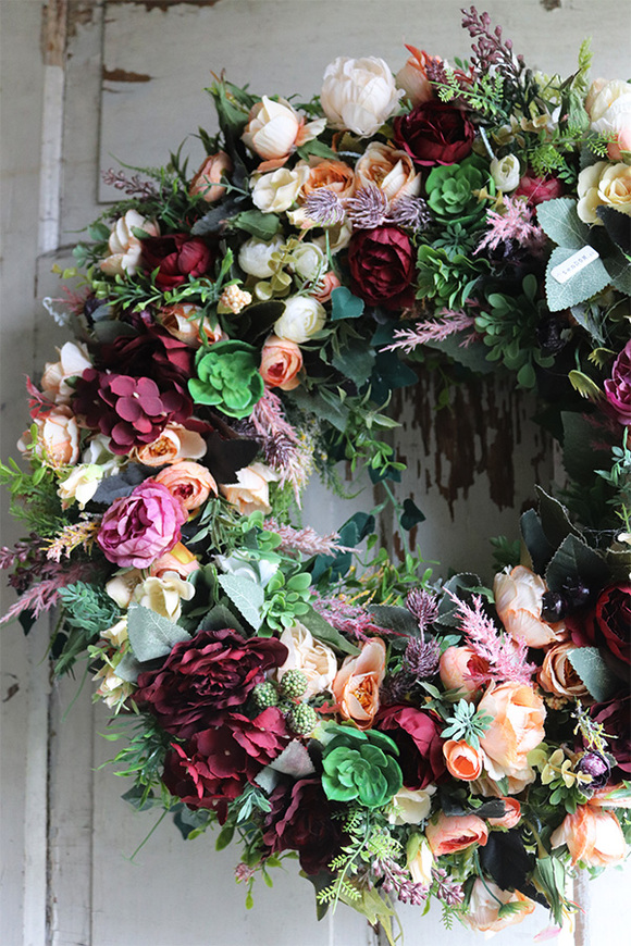 Bordolia, ozdobny wianek na drzwi, śr.47cm