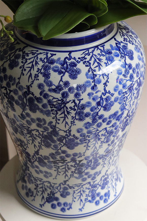 Amfora Blue Busan, sztuczny storczyk w amforze	