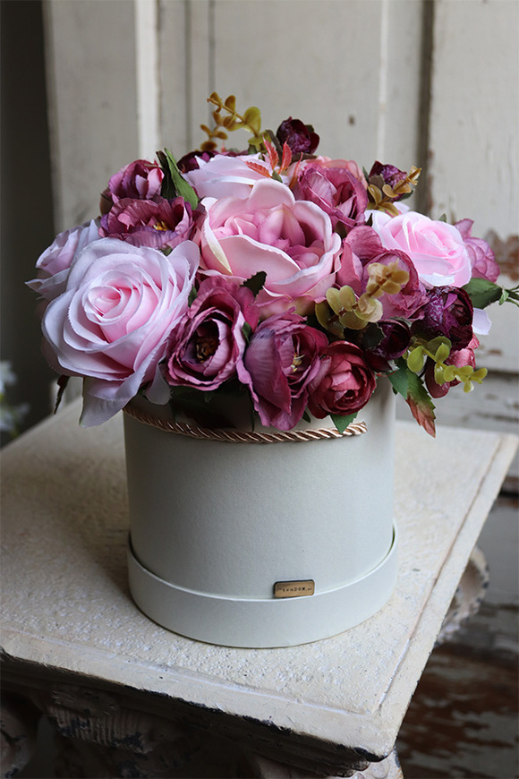 Florito Pink, flowerbox z różowymi kwiatami, wys.25cm 