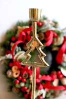Xmas Gold, świąteczny świecznik złoty z choinką