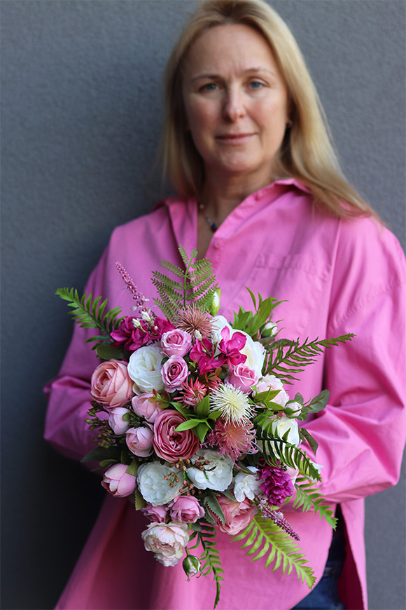 Pinacolada, różowy flowerbox welurowy