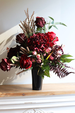 Bordo Deluxe, bukiet nagrobny we wkładzie, dł.54cm