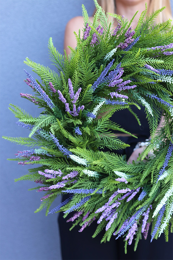 Wrzośce, jesienny wianek na drzwi, śr.50cm