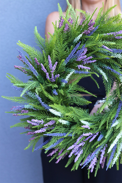 Wrzośce, jesienny wianek na drzwi, śr.50cm