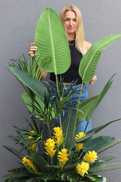 Greenpoint Walter, kompozycja z bromelią w donicy fiberglass