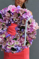 Leopoldi, fioletowo-różowy wianek z hortensjami