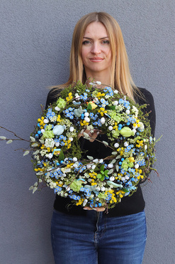 Spring Design 2, wiosenny wianek na drzwi, śr.40cm 