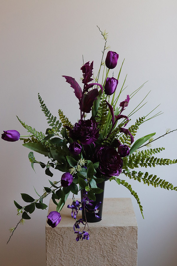 Purple Flowers, komplet dekoracji nagrobnych