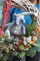 Christmas Mouse, świąteczny wianek z myszką