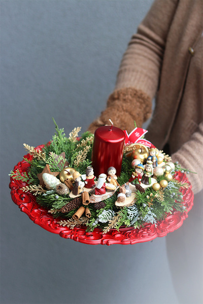 Christmas Felice, stroik świąteczny na talerzu