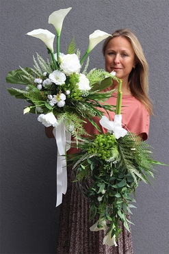 komplet dekoracji nagrobnych Bogini, wianek i bukiet wym.70cm 