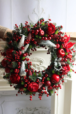 Merry Xmas, świąteczny wianek dekoracyjny, śr.60cm