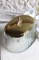 szklany pojemnik z pokrywką, duży, Lux Villa Silver Glamour