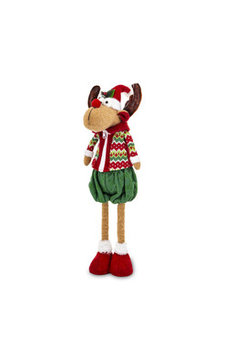 Świąteczny Rudolf C, laleczka zimowa stojąca renifer, wys.61-48cm