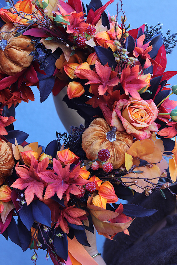 Hallo Autumn, gęsty jesienny wianek na drzwi, śr.52cm