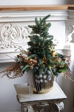 Jerusalem Gold, świąteczna choinka z dekoracją LED, wys.65cm 