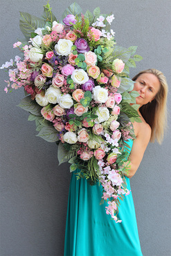 Hefadia, duża wiązanka nagrobna, dł.120cm 