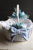 Sweet Blue, dwustronnie dekorowany koszyczek wielkanocny z serwetką