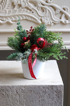 Figaro Hilton Mini, świąteczny stroik z jagodami, wym.15x18cm