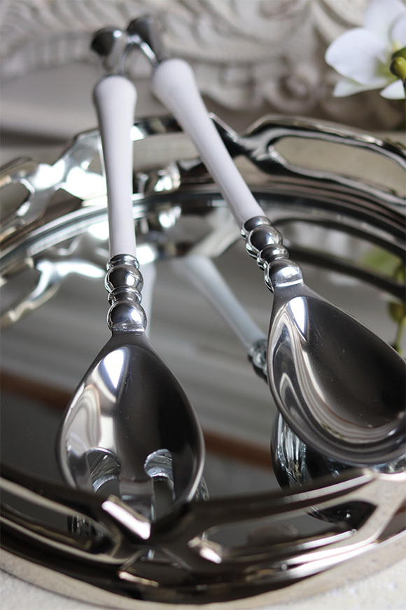 aluminiowe łyżki do sałaty White