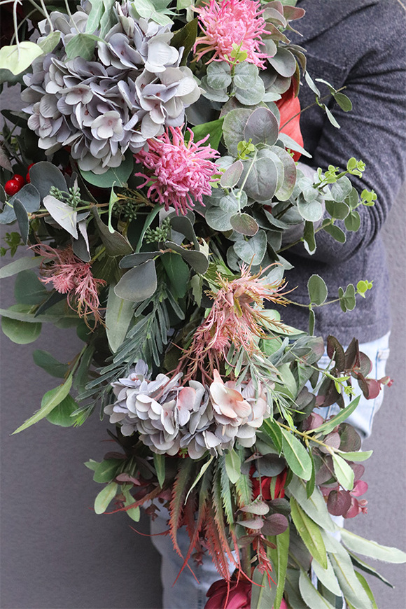 Jasmina New, narożna girlanda ze sztucznych kwiatów