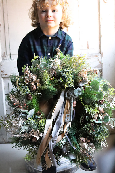 Klucz do Szczęścia, duży wianek zimowy, śr.50cm