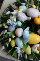 Moko Easter Pastelle B, wielkanocny stroik na talerzu, śr.31cm