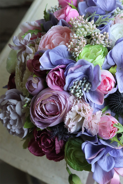 kosz pełen kwiatów, Monisto, wym.27x26cm 