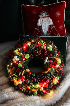 Świąteczny Kolor 2, bożonarodzeniowy wianek LED, śr.50cm 