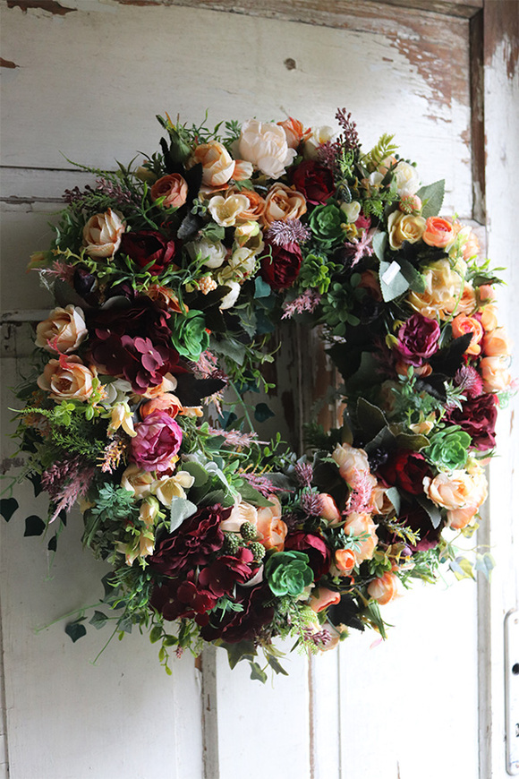 Bordolia, ozdobny wianek na drzwi, śr.47cm