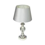 Gentil, lampa stołowa glamour, biały welur, wys.47cm