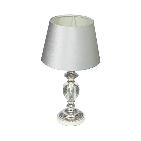 Gentil, lampa stołowa glamour, biały welur, wys.47cm