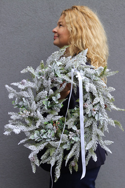 OD RĘKI Zimowa Aura, świąteczny wianek dekoracyjny, śr.50cm