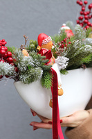 Pierniczkowo Laos, stroik świąteczny z piernikowym ludkiem