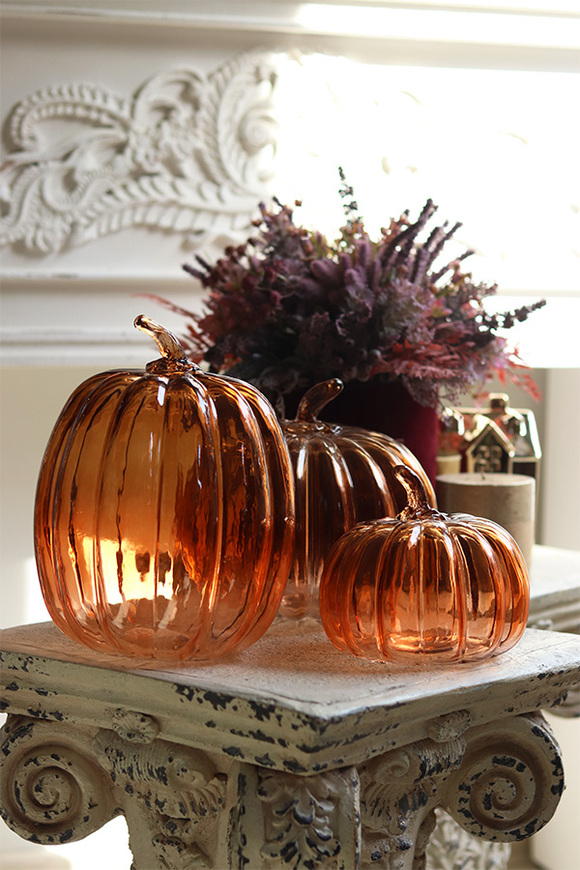 Glass Pumpkin, dekoracyjna dynia szklana	