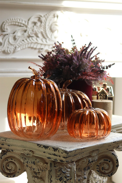 Glass Pumpkin, dekoracyjna dynia szklana	