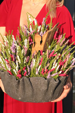 Wrzosy Volcan Angel, komplet dekoracji nagrobnych, kompozycja + bukiet