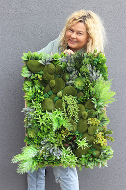 Sukulenty Green Forest 2, atrakcyjna jednostronna rama, wym.73x54cm