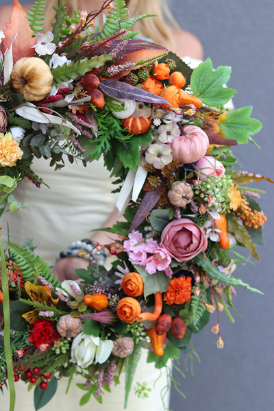 Jesienna Melodia, jesienny wianek na drzwi, śr.52cm