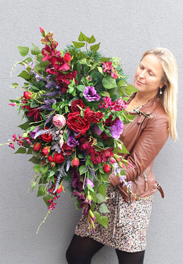 Bordonetia, elegancka wiązanka nagrobna, dł.100cm