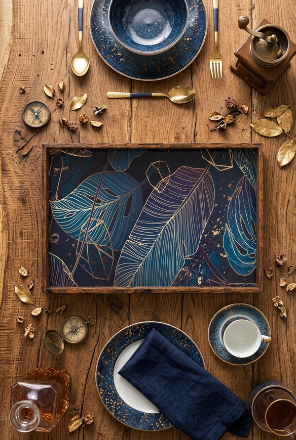 Blue Bird, taca dekoracyjna z motywem