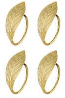 Leaf, obrączki na serwetki, liść, złote