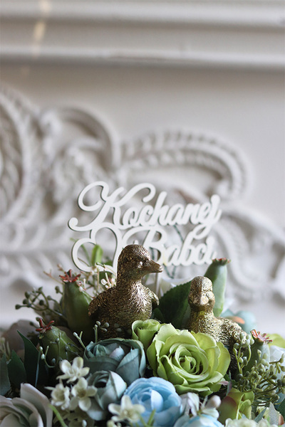 Dzień Babci i Dziadka Spring, wiosenny flowerbox, wym.37x37cm