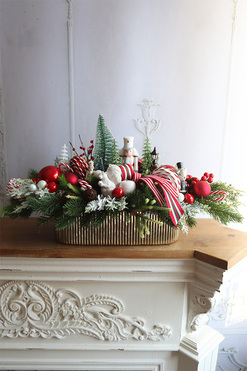 Lollypop Christmas, świąteczny stroik LED z dziadkiem, wym.36x70cm 