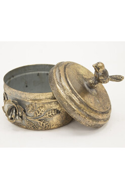 metalowe puzderko / szkatułka na drobiazgi Róża, wym.13x15,5x12cm