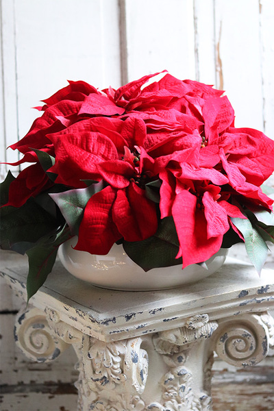 Gwiazda Betlejemska Biała Villa, wysokiej jakości sztuczna roślina, wym.30x50cm 