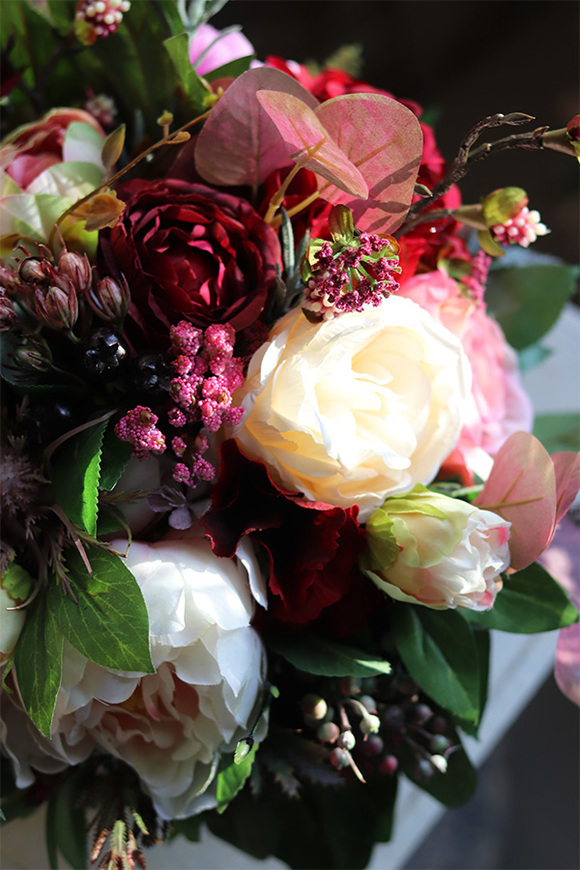 Beatrina, welurowy flowerbox, wys.23cm + wystające elementy